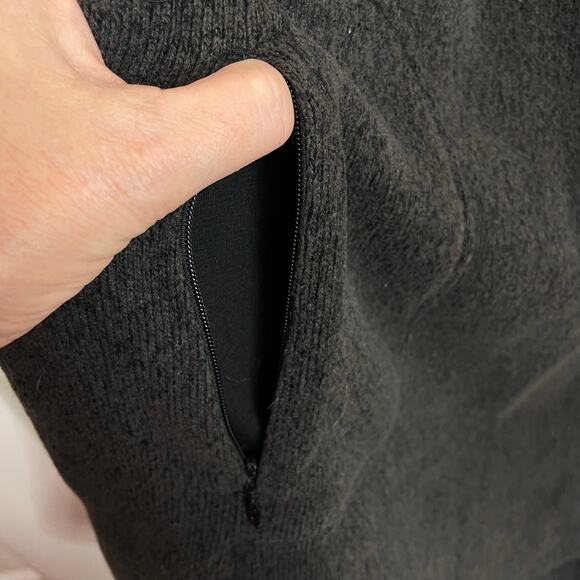 Woolrich Shawl Collar Warm Fleece Dress Size L Brown/Black - Picture 5 of 9